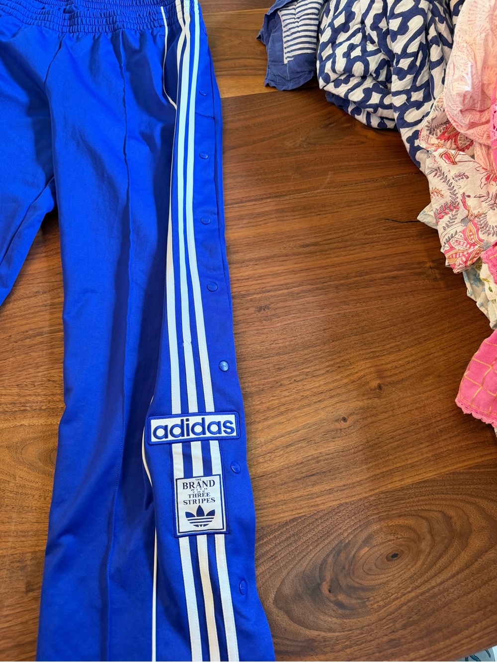 adidas Blue Track Jacket with White Three-Stripes Patch - Picture 4 of 7
